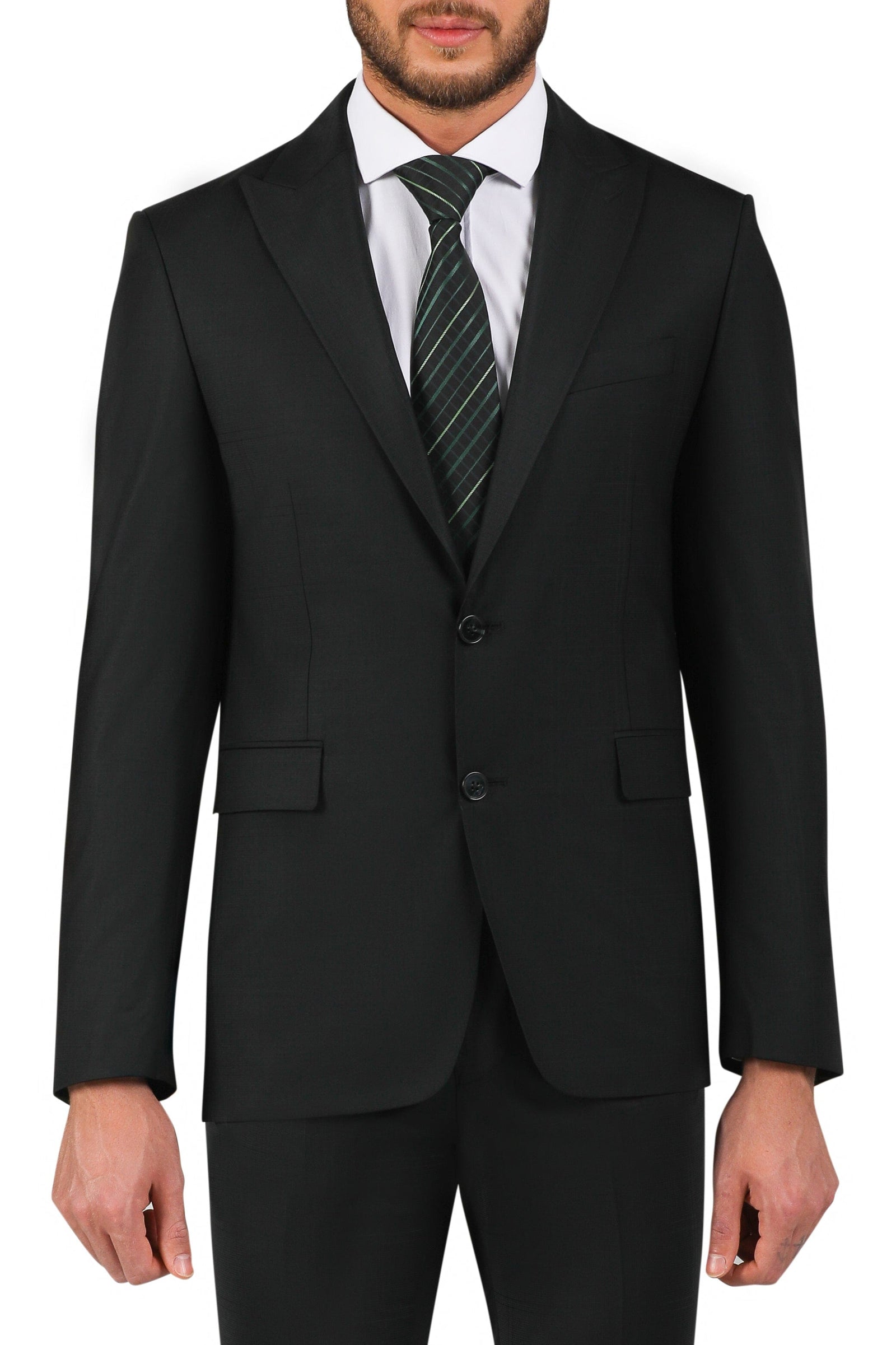 Black suit/silver tie | Black suit black shirt, All black suit, Black suits